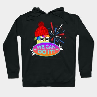 RAINBOW HAIR CARTOON BOY WE CAN DO IT  FUNNY Hoodie